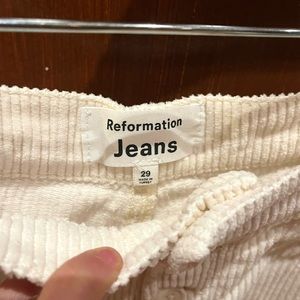 Reformation Cream Straight Leg Pants